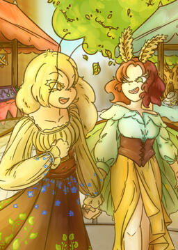 Fawn and Jolene Full Color piece done for ArtFight 2025